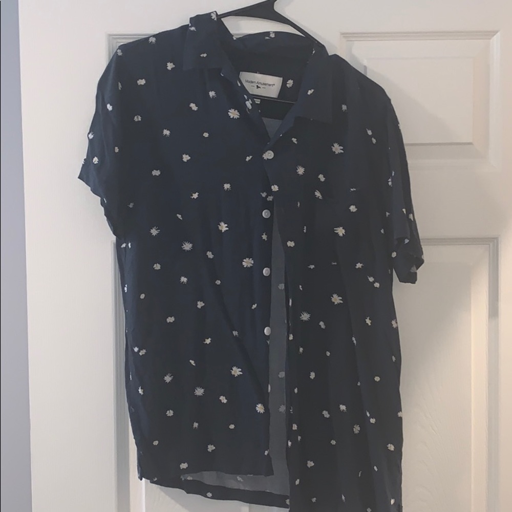 Viscose Short Sleeved Flowered Shirt